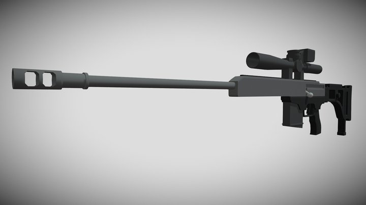 Sniper With Scope and Muzzle Break 3D Model