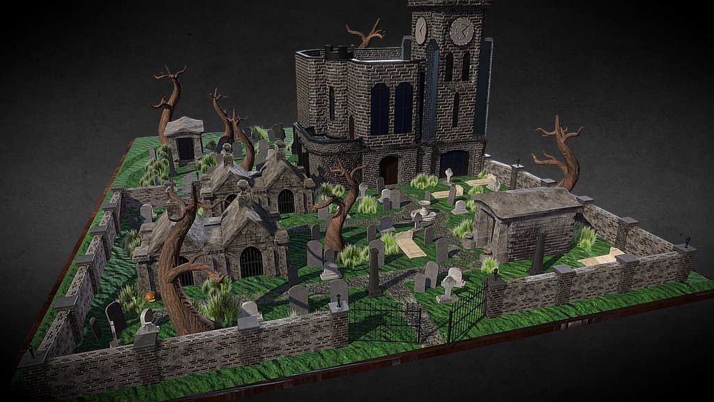 Grave Yard Scene - 3D model by Phaedrus [49b2a97] - Sketchfab