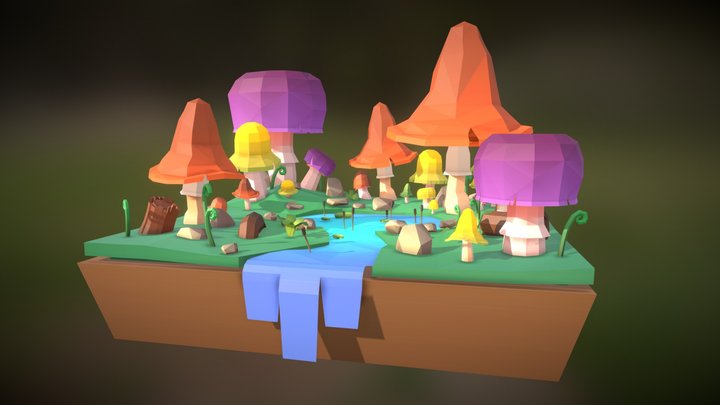 Mushroom Forest 3D Model