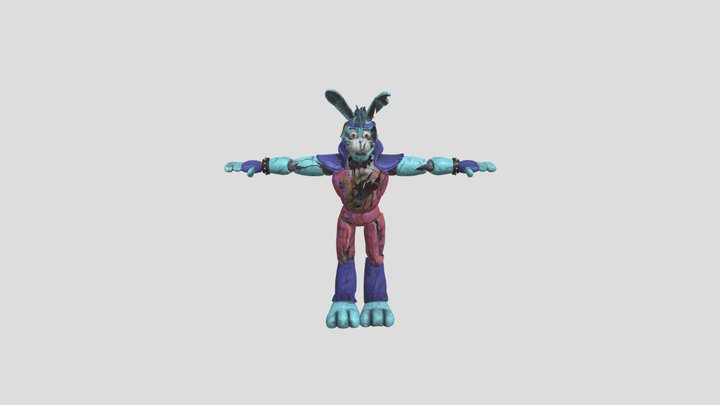 Shattered Glamrock Bonnie 3D Model