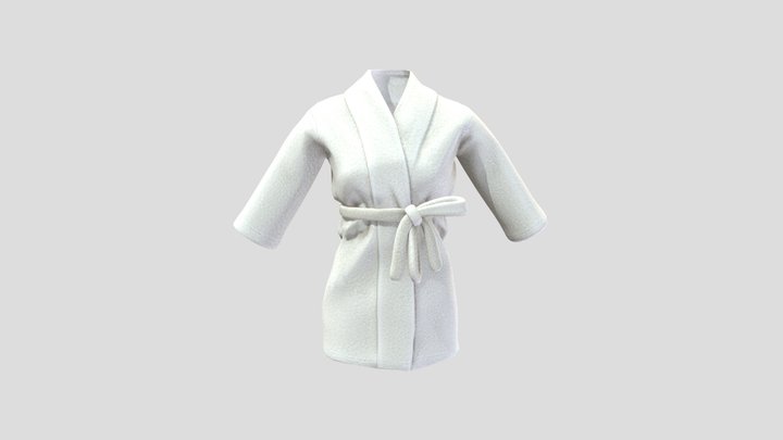 Female Short Bath Robe 3D Model