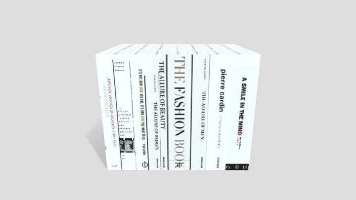 Books On Shelf 3D Model