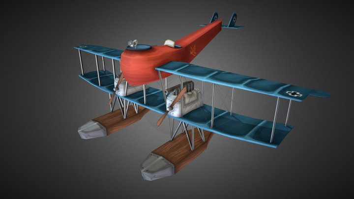 Game Art - WW1 Plane - Steenmans Zena 3D Model