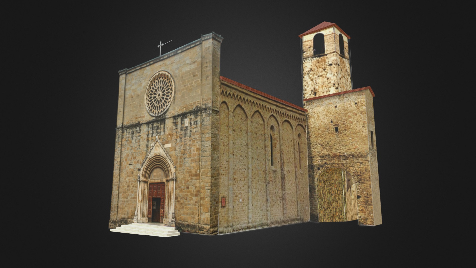 3D model Chiesa di Sant’Agostino, Amatrice - This is a 3D model of the Chiesa di Sant'Agostino, Amatrice. The 3D model is about a clock on a tower.