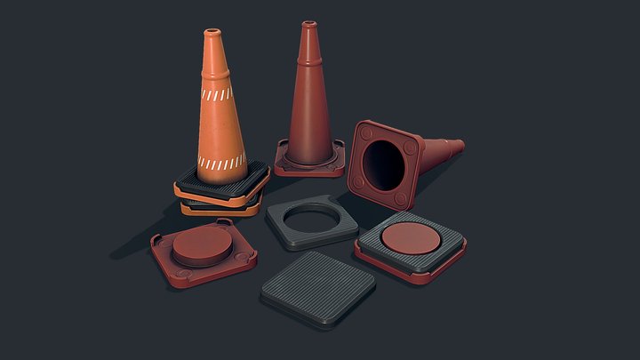 Traffic Cones 3D Model