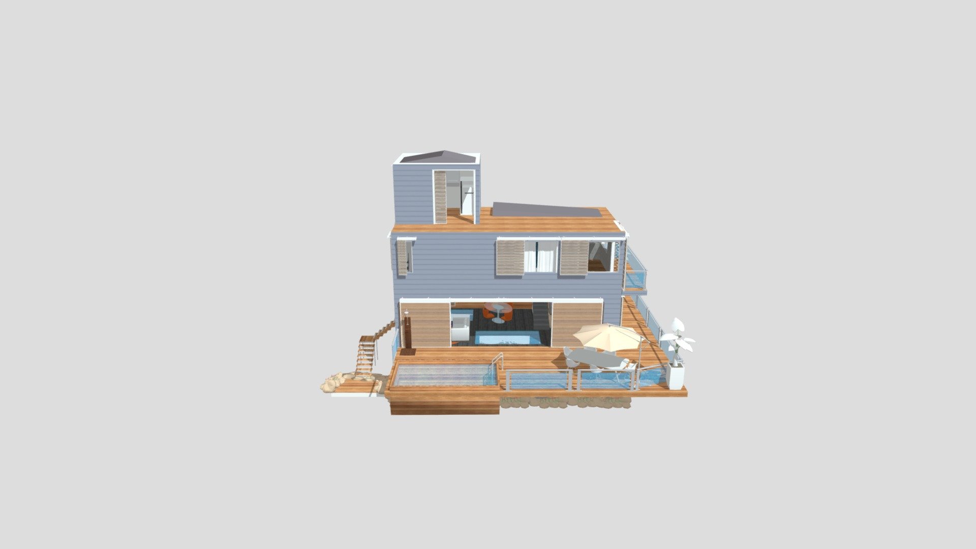 Stilt House Download Free 3D model by Home Design 3D (homedesign3d