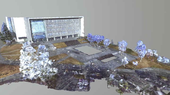 ��安田女子大学1号館前面・水の広場 3D Model