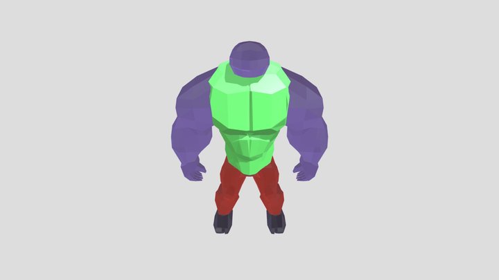 A Failure Low Poly Hulk Basemesh 3D Model