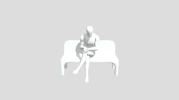 He Is Sitting On A Bench-2.1 3D Model