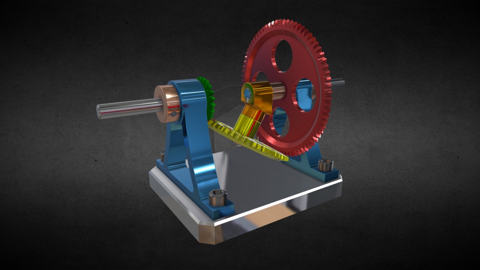 Bevel Gears Reducer II Mechanism — Sketchfab embed 3D viewer