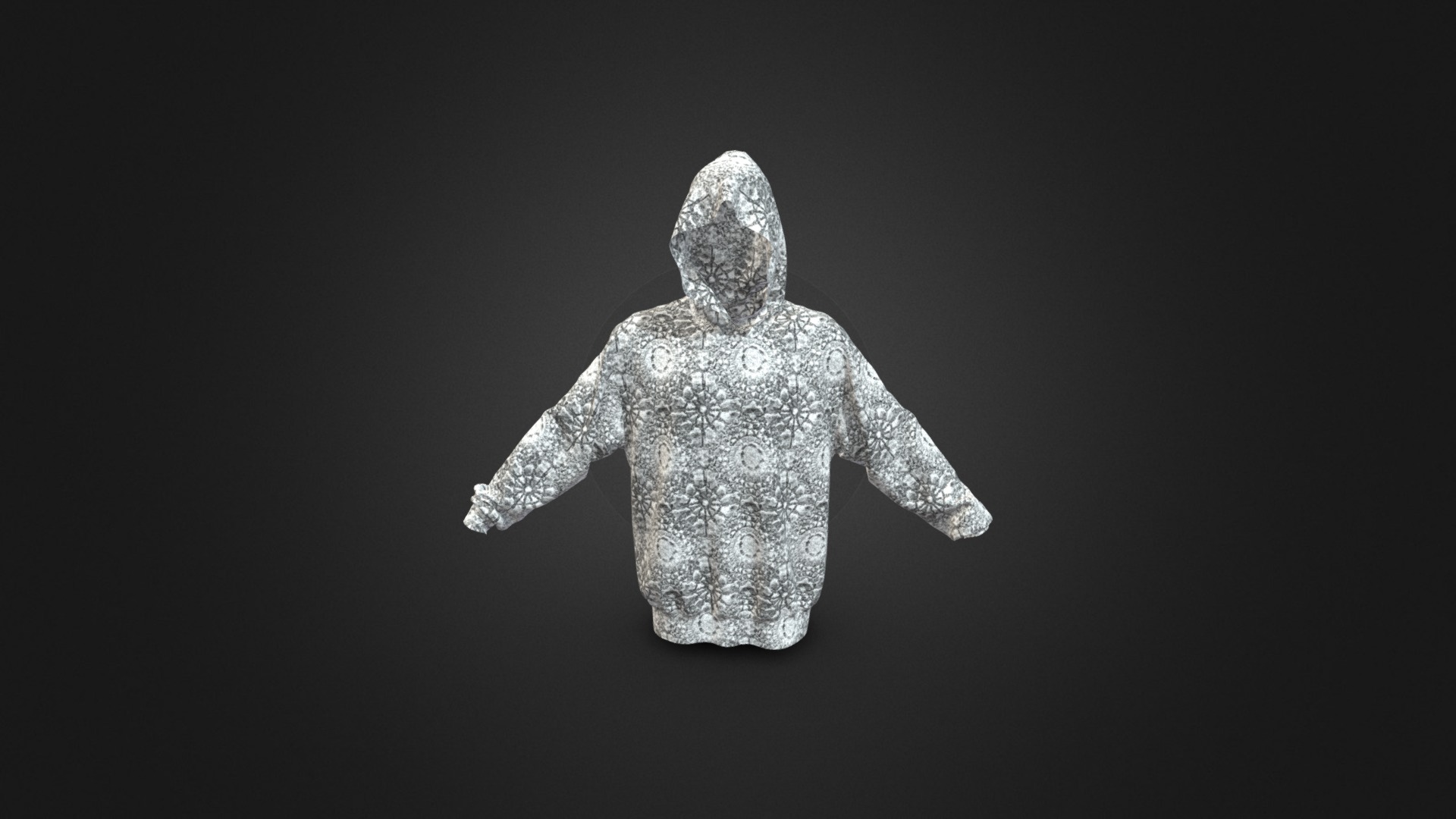 3D model hoody - This is a 3D model of the hoody. The 3D model is about a statue of a person.