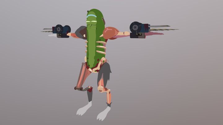 Pickle Rick Subdivided Film Model 3D Model