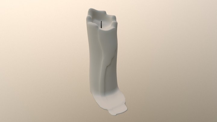 Untextured Candle 3D Model