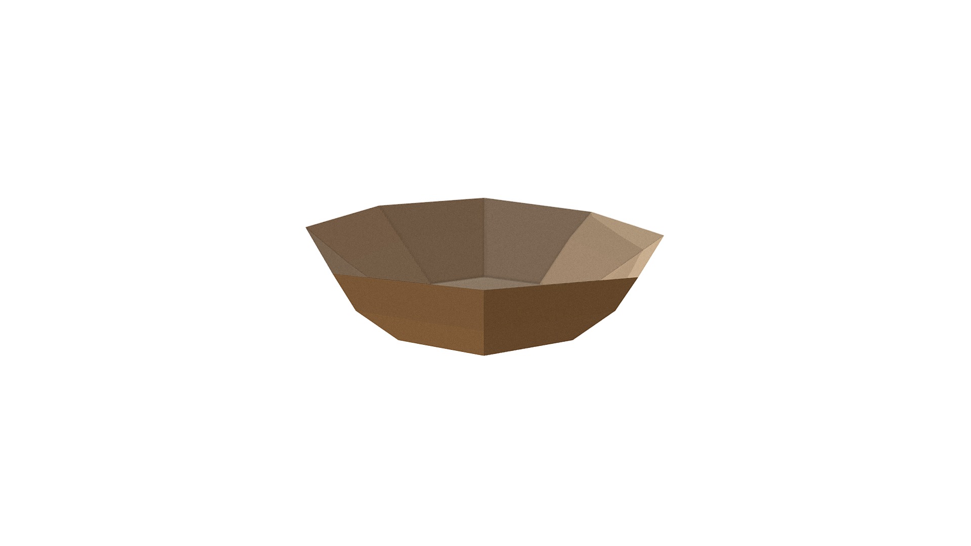 3D model Low Poly Medieval Bowl - This is a 3D model of the Low Poly Medieval Bowl. The 3D model is about a brown box with a white background.