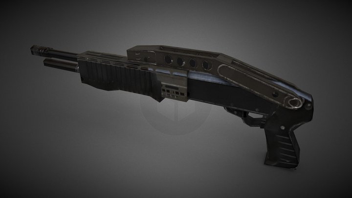 Franchi SPAS-12, PS1 Style 3D Model