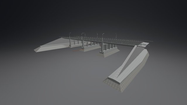 Bro over E45 ved Egnsplanvej, Aalborg 3D Model