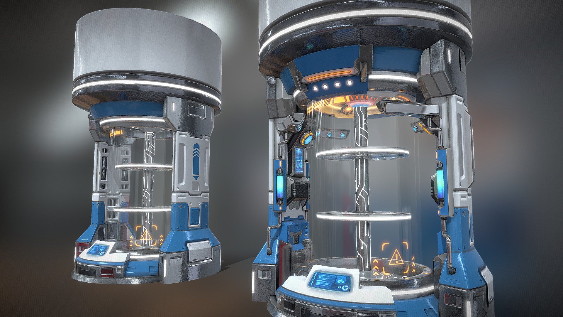 SciFi Experiment Tank (Vertical) Buy Royalty Free 3D model by