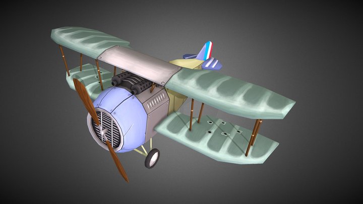 WW1 Spad S.Xii Stylised plane 3D Model
