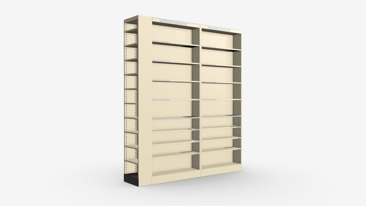 Store Pharmacy Metal Shelf Comp 3D Model