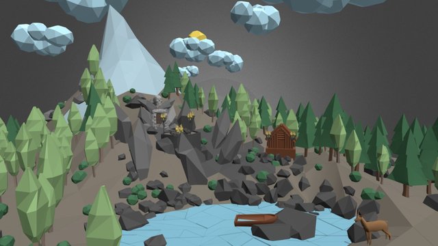 Mountain Temple /// Low Poly 3D Model
