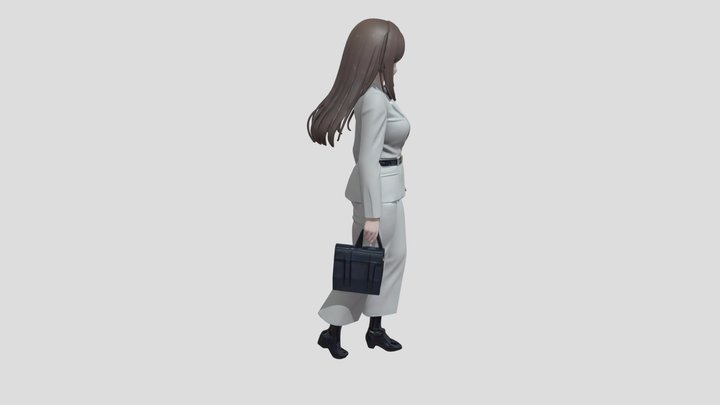 business woman anime character 3D Model
