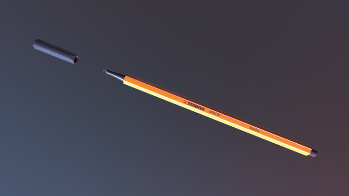 Pen stabilo 3D Model