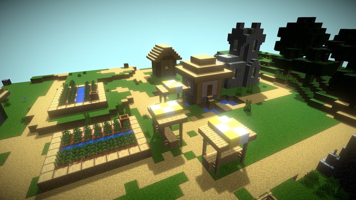 Minecraft Village 3D Model