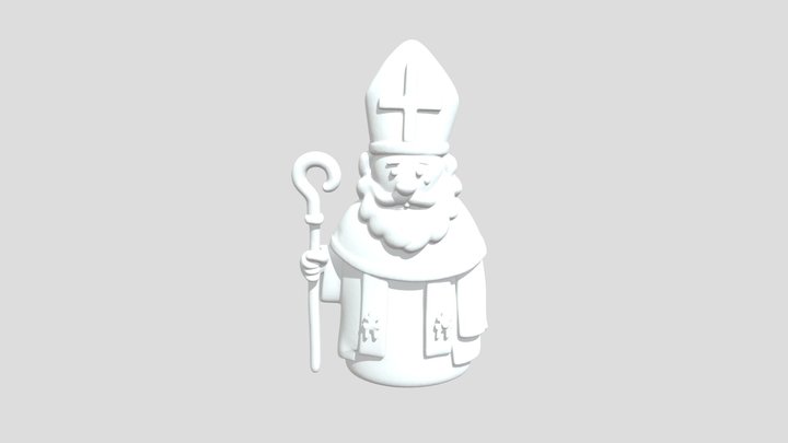 Bishop Cartoon Character sinterklaas 3D Model