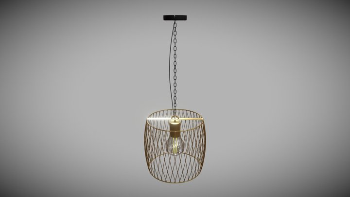 Wire Cage Ceiling Lamp 3D Model