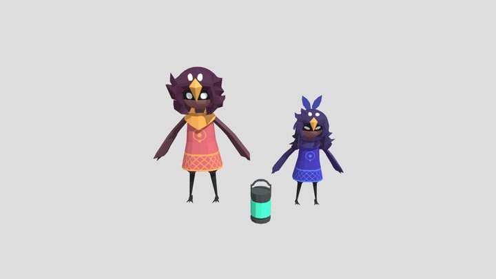 Oneshot Low Poly Alula And Calamus A-Pose 3D Model