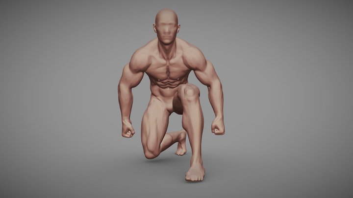 Superhero Figure Pose 5 3D Model