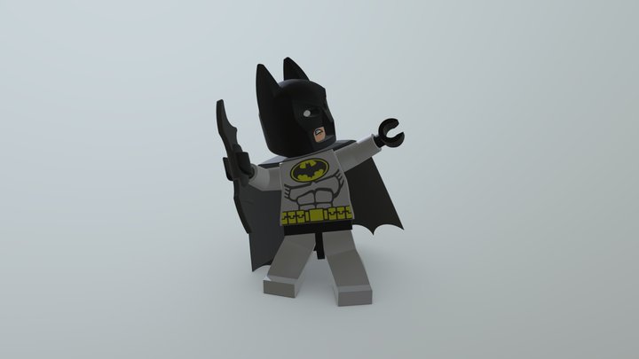 Lego Batman Action Pose 3D Model