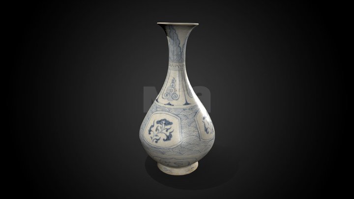 Vietnamese Bottle Vase (Yu-hu chun), 15th C CE – Gratis 3D-model STL