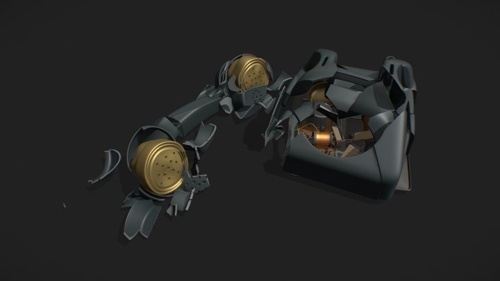 Crashed telephone 3D Model