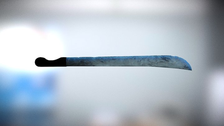 Machete Blue Flames (Glowing) 3D Model