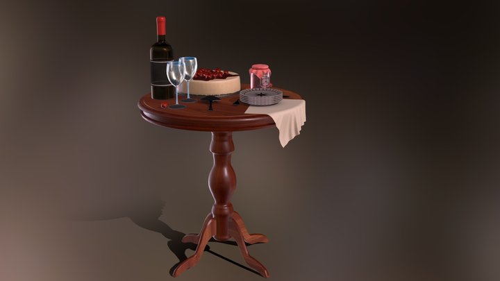 Wine and Cheesecake Tasting 3D Model