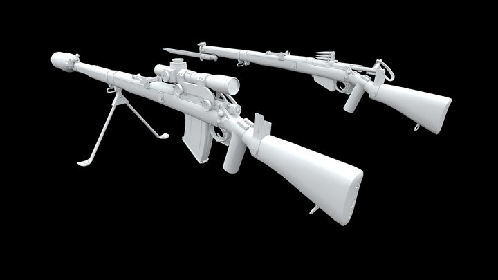 Lee Enfield "Howell" Automatic Rifle – Free 3D Model STL