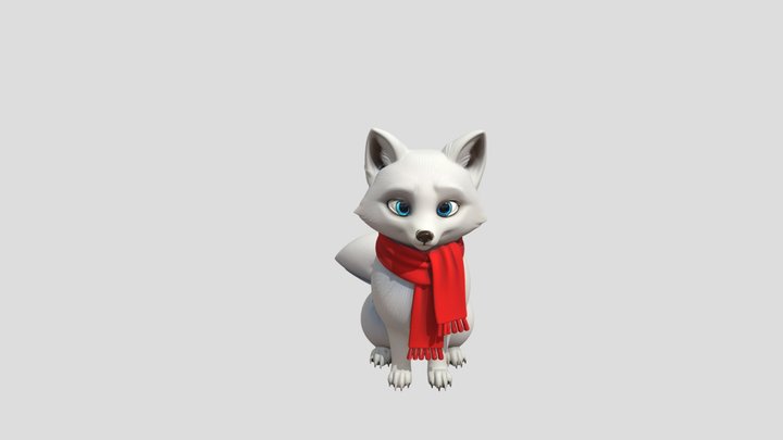 Christmas Fox 3D Character