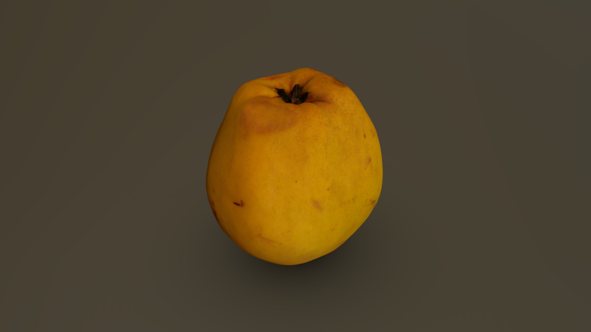 3D model Quince 01 - This is a 3D model of the Quince 01. The 3D model is about a yellow potato with a black background.