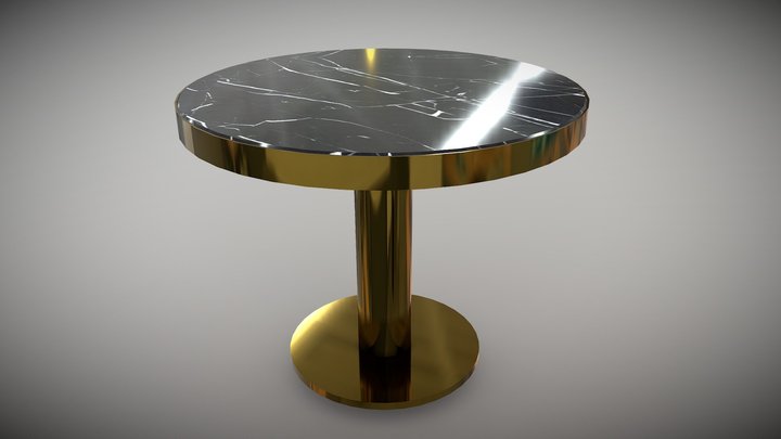Round side coffee table marble top