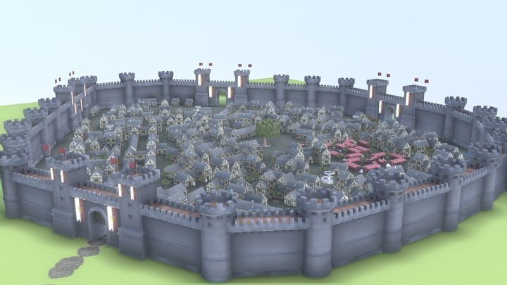 Medieval Modular City Realistic - WIP 3D Model