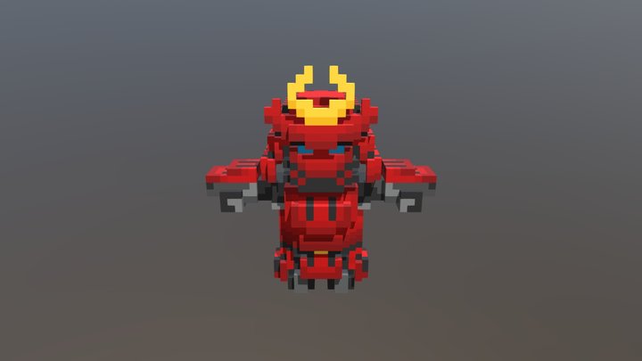 Voxel Samurai 3D Model