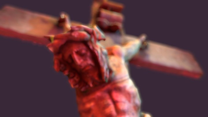 wooden cross Jesus 3D Model