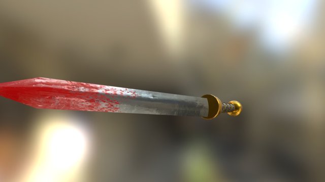 Roman Sword Bloodied 3D Model