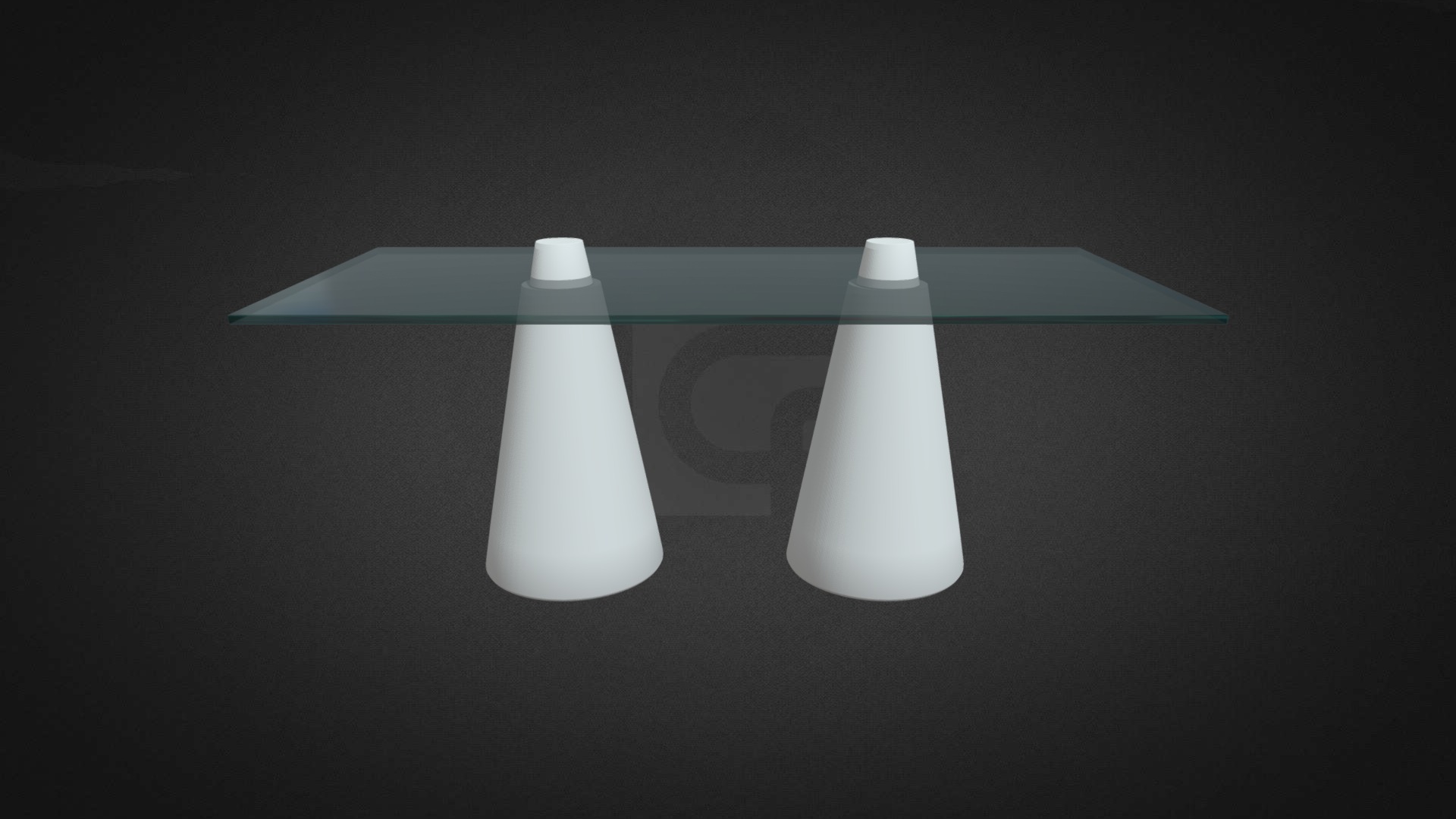 3D model Double Peak Dining LED Hire - This is a 3D model of the Double Peak Dining LED Hire. The 3D model is about a white object with a black background.