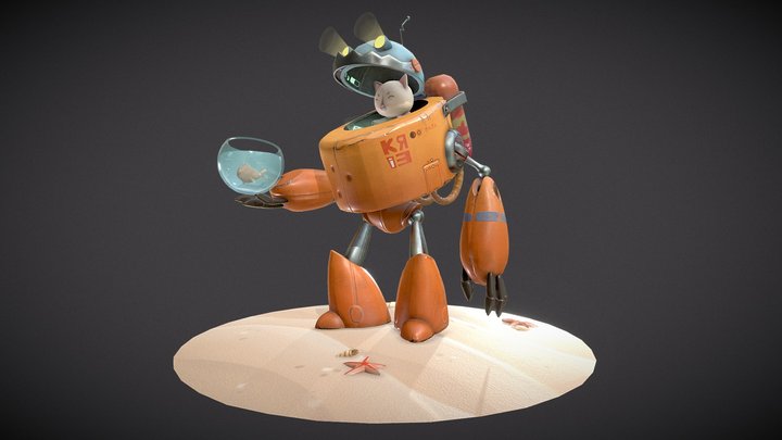 Robocat - Stylised character 3D Model