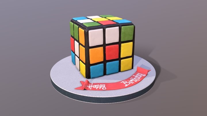 Rubik's Cube Cake 3D Model