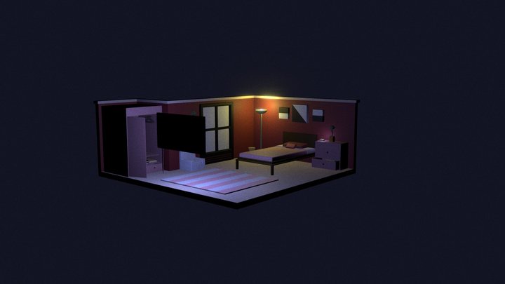 Habitación Isométrica | Adolescente. 3D Model