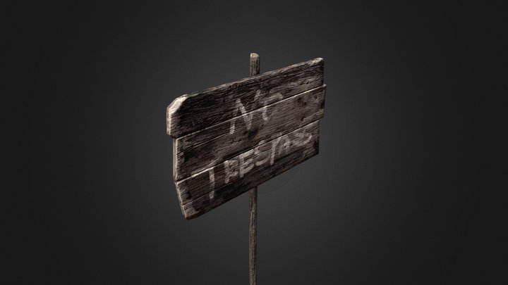 No Trespass Sign 3D Model