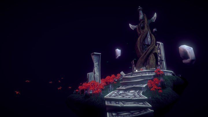 Forgotten Warrior's Shrine Diorama 3D Model
